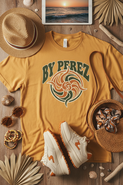 BY PEREZ Oversize T-Shirt summer flat lay